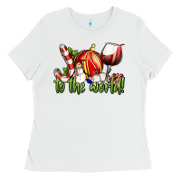 White joy to the world christmas wine Ladies Tee - FaDigitalArtStudio