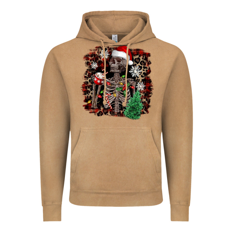 Skeleton With Coffee Cup Christmas Vintage Hoodie by NancyCooperArtShop | Teevron