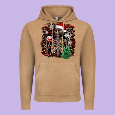 Skeleton With Coffee Cup Christmas Vintage Hoodie Designed By Nancycooperartshop