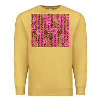 Antique Gold glitter pink stripe leopard pattern with flowers Premium Sweatshirt - TumblerDesignByShophia