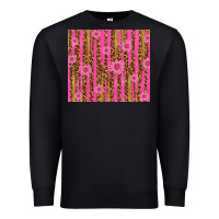 Black glitter pink stripe leopard pattern with flowers Premium Sweatshirt - TumblerDesignByShophia