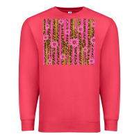 Cardinal glitter pink stripe leopard pattern with flowers Premium Sweatshirt - TumblerDesignByShophia