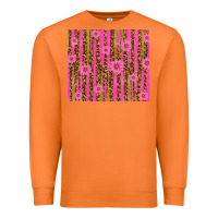 Carrot glitter pink stripe leopard pattern with flowers Premium Sweatshirt - TumblerDesignByShophia