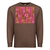Chestnut glitter pink stripe leopard pattern with flowers Premium Sweatshirt - TumblerDesignByShophia