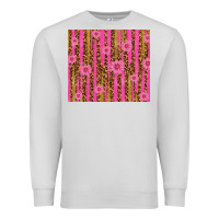 Dove Grey glitter pink stripe leopard pattern with flowers Premium Sweatshirt - TumblerDesignByShophia