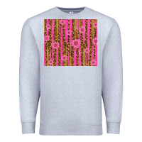Heather Grey glitter pink stripe leopard pattern with flowers Premium Sweatshirt - TumblerDesignByShophia