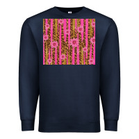 Navy glitter pink stripe leopard pattern with flowers Premium Sweatshirt - TumblerDesignByShophia