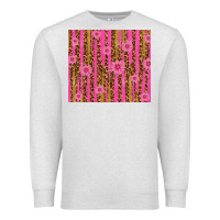 Oatmeal Heather glitter pink stripe leopard pattern with flowers Premium Sweatshirt - TumblerDesignByShophia