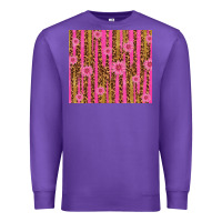 Purple glitter pink stripe leopard pattern with flowers Premium Sweatshirt - TumblerDesignByShophia