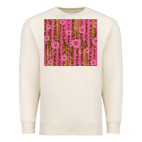 Sandshell glitter pink stripe leopard pattern with flowers Premium Sweatshirt - TumblerDesignByShophia