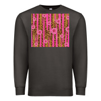 Smoke glitter pink stripe leopard pattern with flowers Premium Sweatshirt - TumblerDesignByShophia