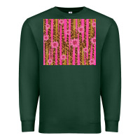 Sports Green glitter pink stripe leopard pattern with flowers Premium Sweatshirt - TumblerDesignByShophia