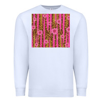 White glitter pink stripe leopard pattern with flowers Premium Sweatshirt - TumblerDesignByShophia