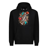 Black Football lightning bolt leopard Premium Hoodie - HowdyJamesFarm