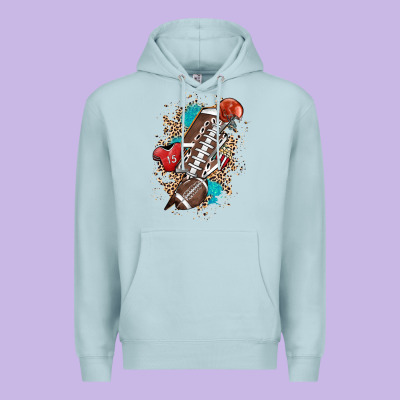 Football Lightning Bolt Leopard Premium Hoodie Designed By Howdyjamesfarm
