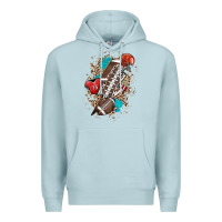 Blue Mist Football lightning bolt leopard Premium Hoodie - HowdyJamesFarm