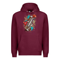 Burgundy Football lightning bolt leopard Premium Hoodie - HowdyJamesFarm