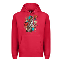 Cardinal Football lightning bolt leopard Premium Hoodie - HowdyJamesFarm