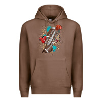 Chestnut Football lightning bolt leopard Premium Hoodie - HowdyJamesFarm