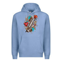 Colony Blue Football lightning bolt leopard Premium Hoodie - HowdyJamesFarm