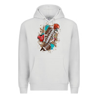 Dove Grey Football lightning bolt leopard Premium Hoodie - HowdyJamesFarm