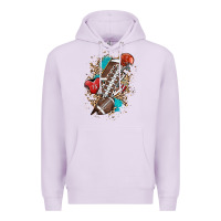Lilac Football lightning bolt leopard Premium Hoodie - HowdyJamesFarm
