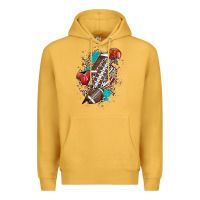 Mustard Football lightning bolt leopard Premium Hoodie - HowdyJamesFarm