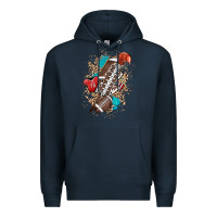 Navy Football lightning bolt leopard Premium Hoodie - HowdyJamesFarm