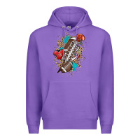Purple Football lightning bolt leopard Premium Hoodie - HowdyJamesFarm