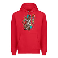 Red Football lightning bolt leopard Premium Hoodie - HowdyJamesFarm