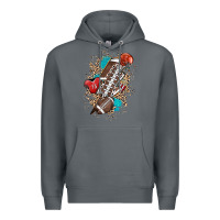 Rock Football lightning bolt leopard Premium Hoodie - HowdyJamesFarm