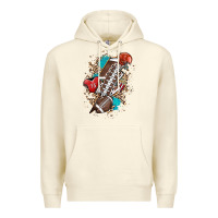 Sandshell Football lightning bolt leopard Premium Hoodie - HowdyJamesFarm