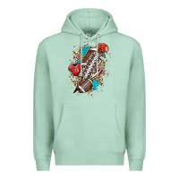 Seafoam Football lightning bolt leopard Premium Hoodie - HowdyJamesFarm