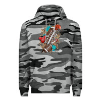 Slate Camo Football lightning bolt leopard Premium Hoodie - HowdyJamesFarm