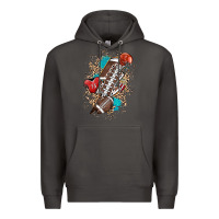 Smoke Football lightning bolt leopard Premium Hoodie - HowdyJamesFarm