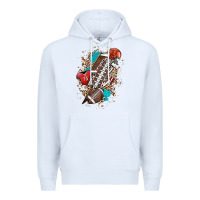 White Football lightning bolt leopard Premium Hoodie - HowdyJamesFarm