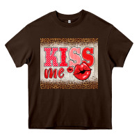 Chocolate Brown valentine's day kiss me Heavy Core Tee - BarkalooDesign