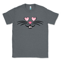 Charcoal Heather bunny face easter Classic Tee - MaliasSmallBusiness