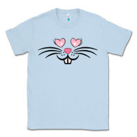 Dusty Blue bunny face easter Classic Tee - MaliasSmallBusiness