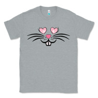 Heather Grey bunny face easter Classic Tee - MaliasSmallBusiness