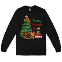 Black merry christmas y'all Long Sleeve Tee - MaliasSmallBusiness