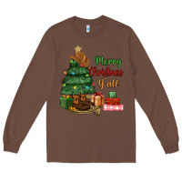 Chestnut merry christmas y'all Long Sleeve Tee - MaliasSmallBusiness