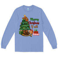 Colony Blue merry christmas y'all Long Sleeve Tee - MaliasSmallBusiness