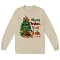 Mushroom merry christmas y'all Long Sleeve Tee - MaliasSmallBusiness