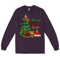 Plum merry christmas y'all Long Sleeve Tee - MaliasSmallBusiness