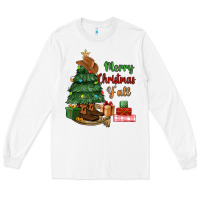 White merry christmas y'all Long Sleeve Tee - MaliasSmallBusiness