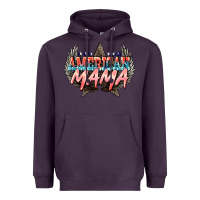 Plum American mama 4th of july Heavyweight Hoodie - HowdyJamesFarm