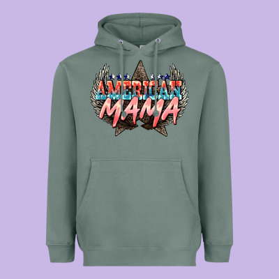 American Mama 4th Of July Heavyweight Hoodie Designed By Howdyjamesfarm