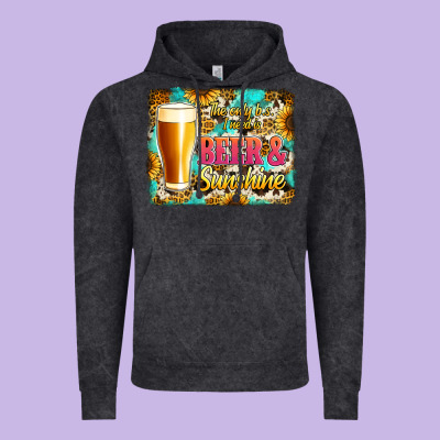 Beer And Sunshine Vintage Hoodie Designed By Jasminsmagicworld