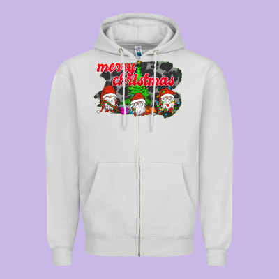 Merry Christmas - Gnome - Gnome Zipper Hoodie Designed By Bettercallsaul